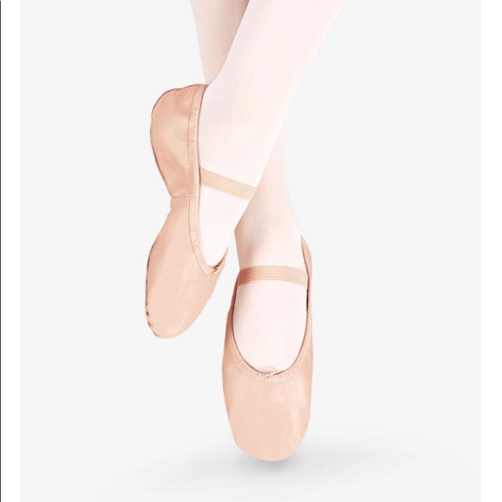 NEW leather full sole pink ballet slipper shoe
